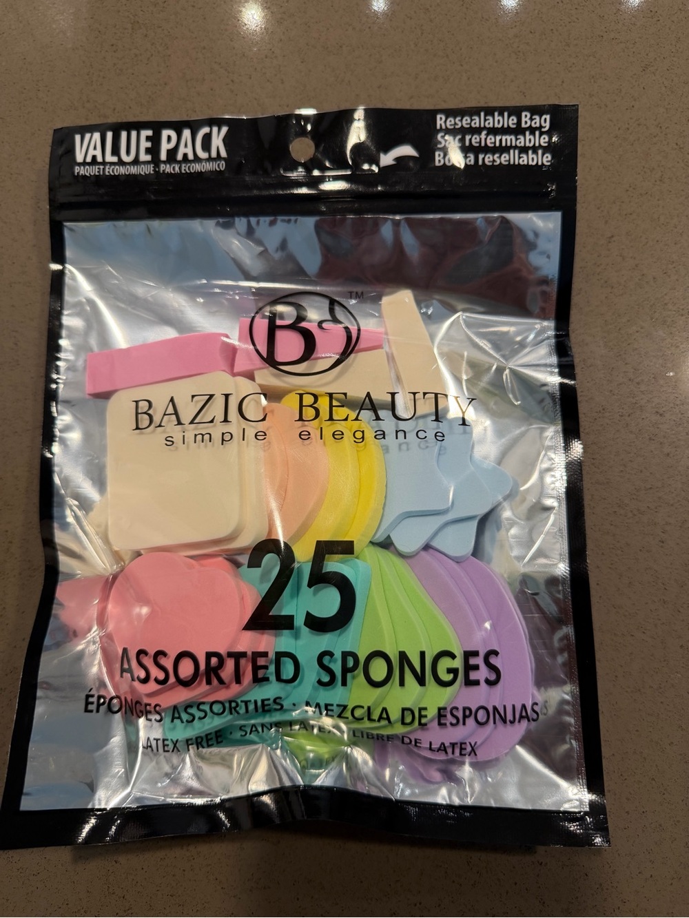 25-Pack Assorted Makeup Sponges - Pastel Colors